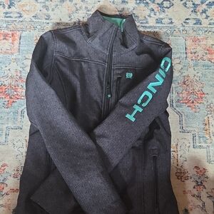 Cinch Charcoal Jacket with Aqua Details